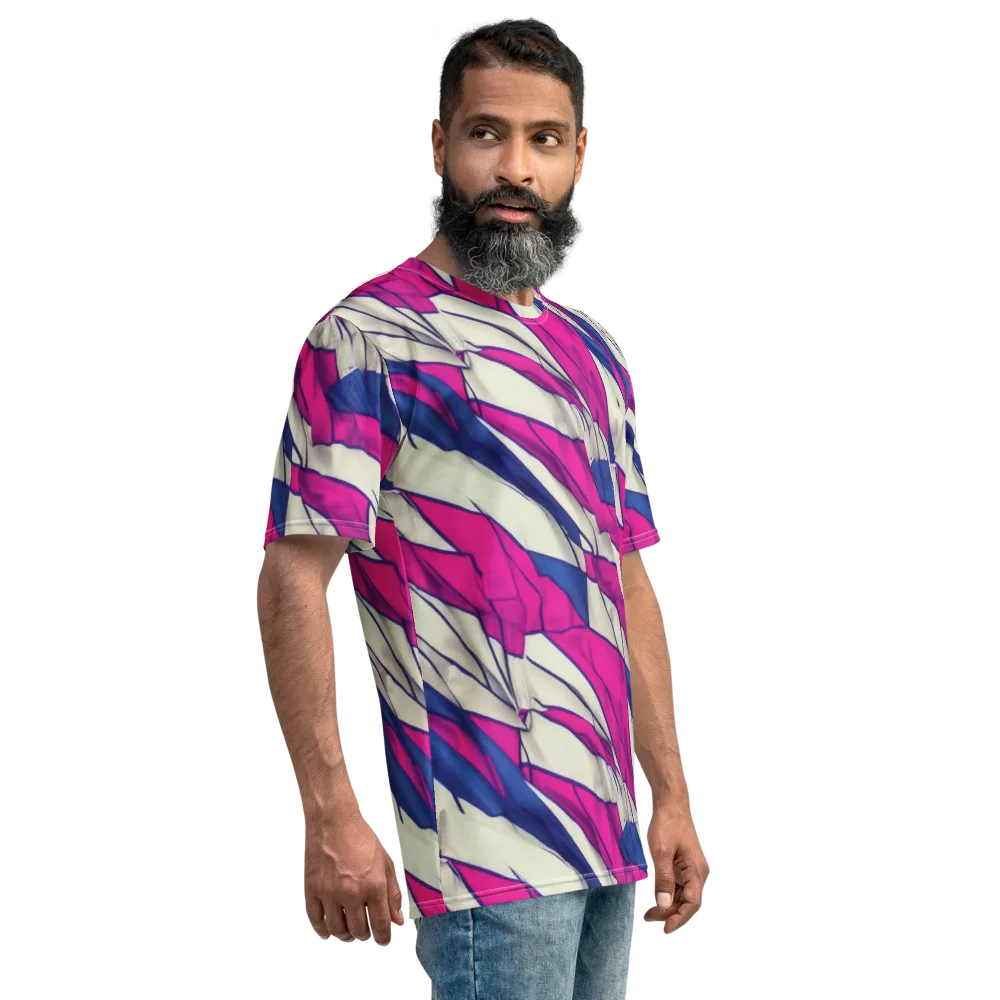 Cobalt Fold on Men's Crew Neck T-Shirt — Right