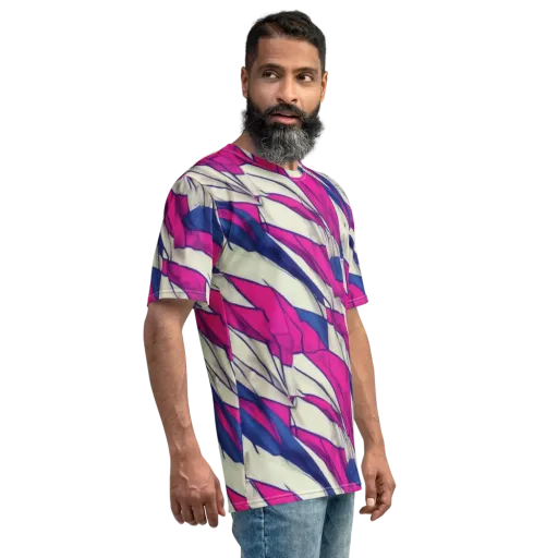 Cobalt Fold on a Men's Crew Neck T-Shirt