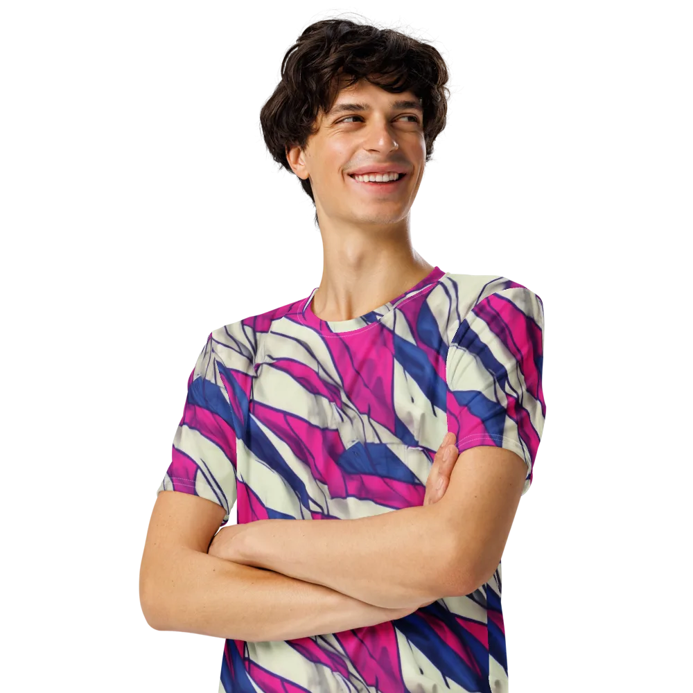 Cobalt Fold on Men's Crew Neck T-Shirt — Left Front