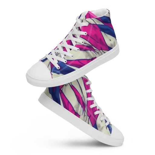 Cobalt Fold on a Men's High Top Canvas Shoes