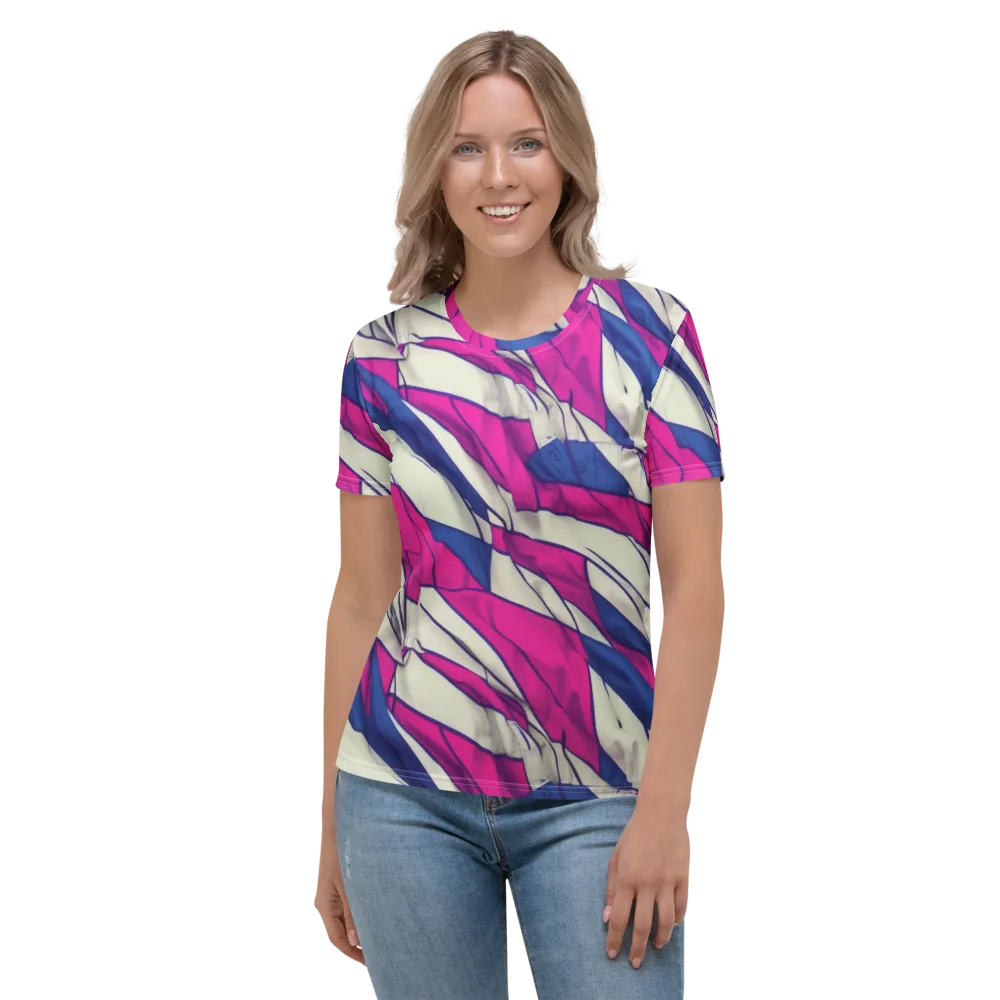 Cobalt Fold on Women's Crew Neck T-Shirt — Front