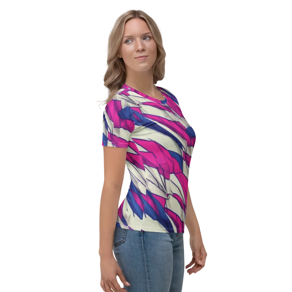 Cobalt Fold on Women's Crew Neck T-Shirt — Right