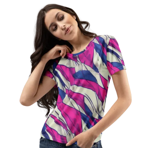 Cobalt Fold on a Women's Crew Neck T-Shirt