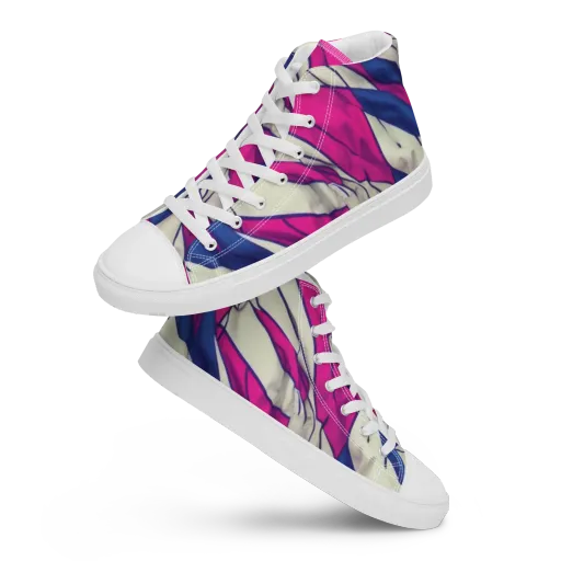 Cobalt Fold on a Women's High Top Canvas Shoes