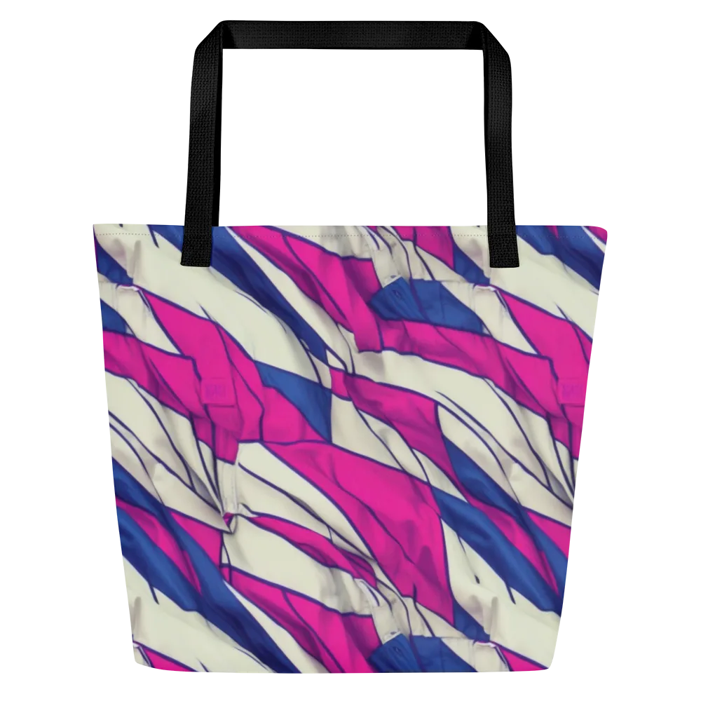 Cobalt Fold on Large Tote Bag W/ Pocket — Front
