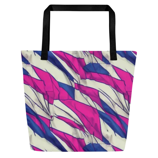 Cobalt Fold on a Large Tote Bag W/ Pocket
