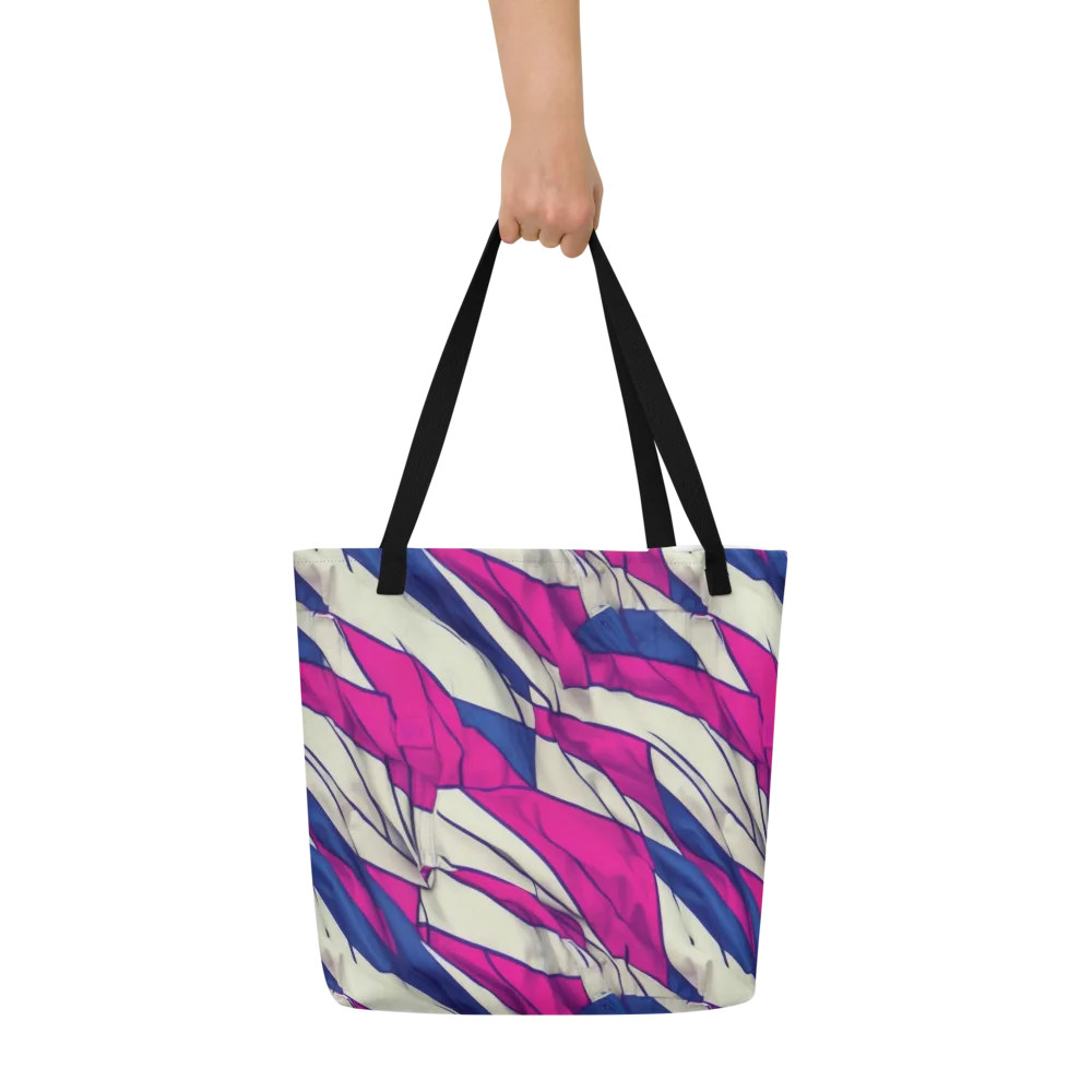 Cobalt Fold on Large Tote Bag W/ Pocket — Front