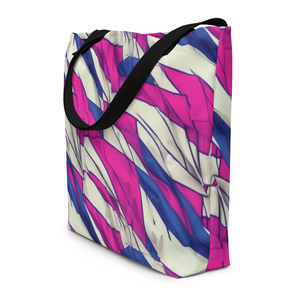 Cobalt Fold on Large Tote Bag W/ Pocket — Front