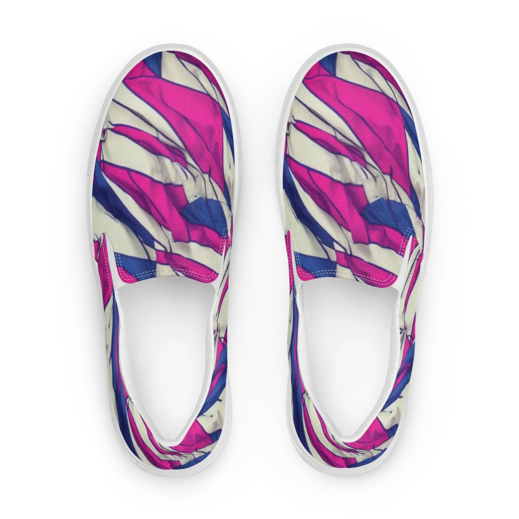 Cobalt Fold on Women's Slip-On Canvas Shoes — Front