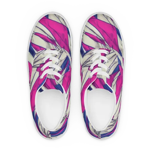 Cobalt Fold on a Men's Lace-Up Canvas Shoes