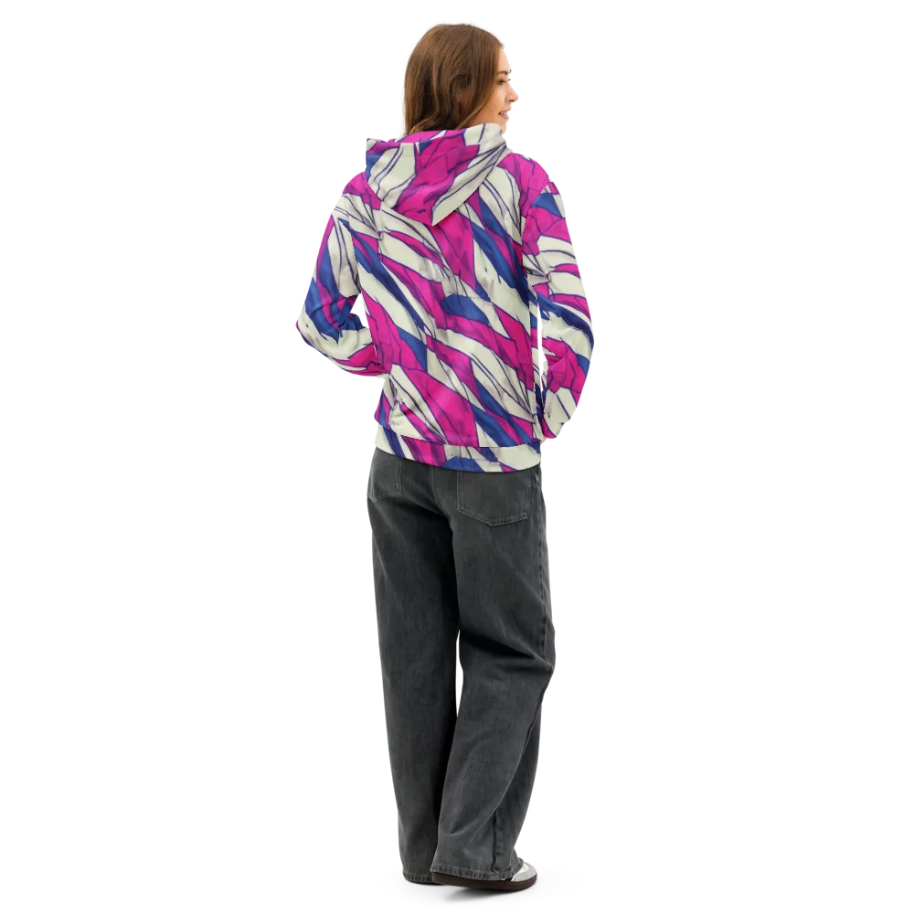 Cobalt Fold on Cotton Hoodie — Back