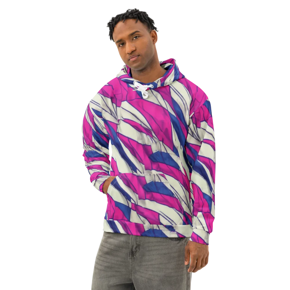 Cobalt Fold on Cotton Hoodie — Left Front