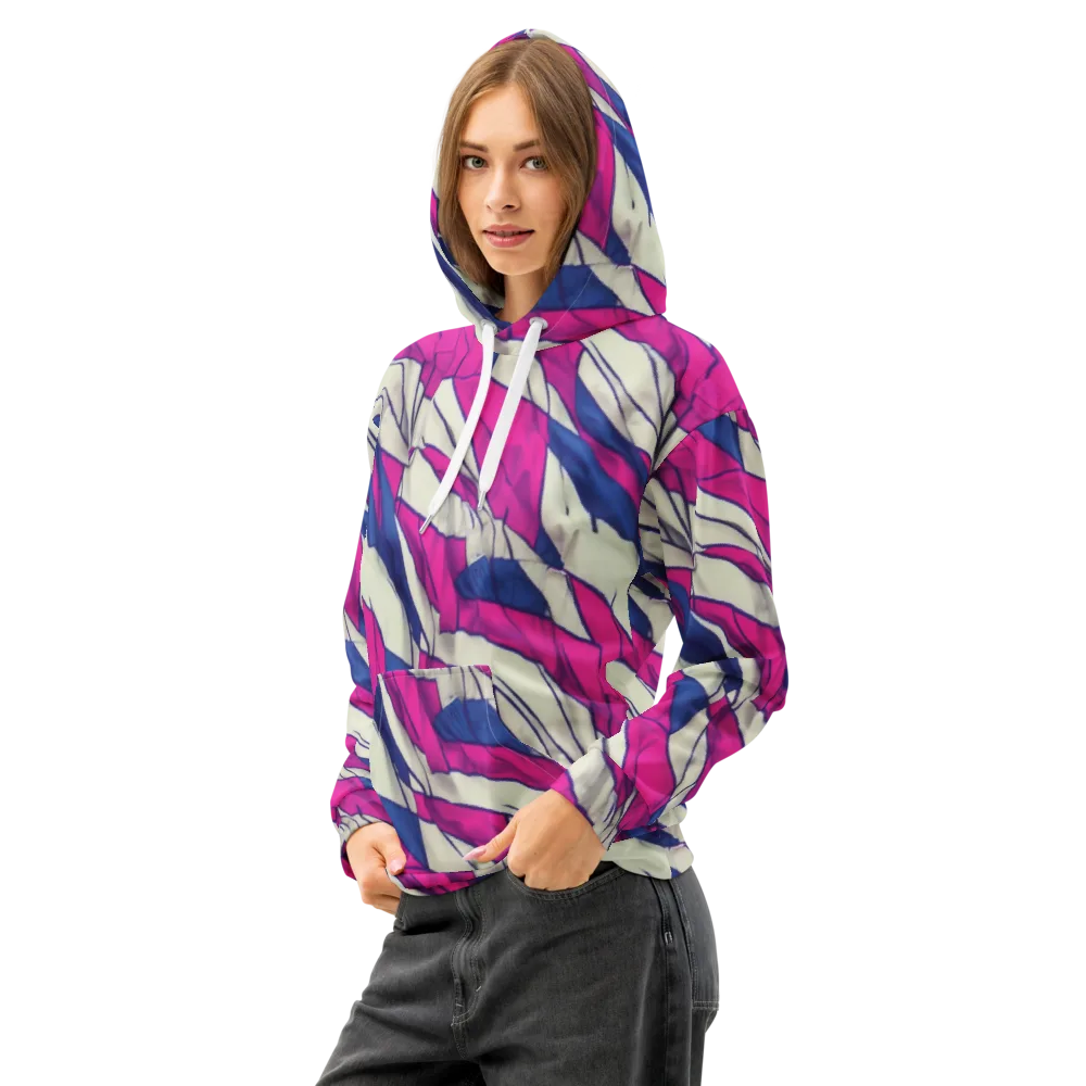 Cobalt Fold on Cotton Hoodie — Left Front