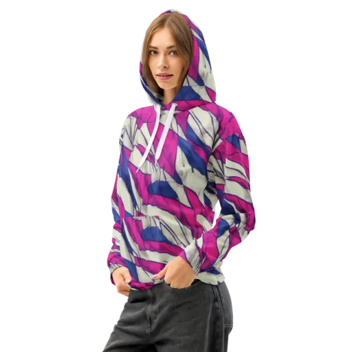 Cobalt Fold on a Cotton Hoodie