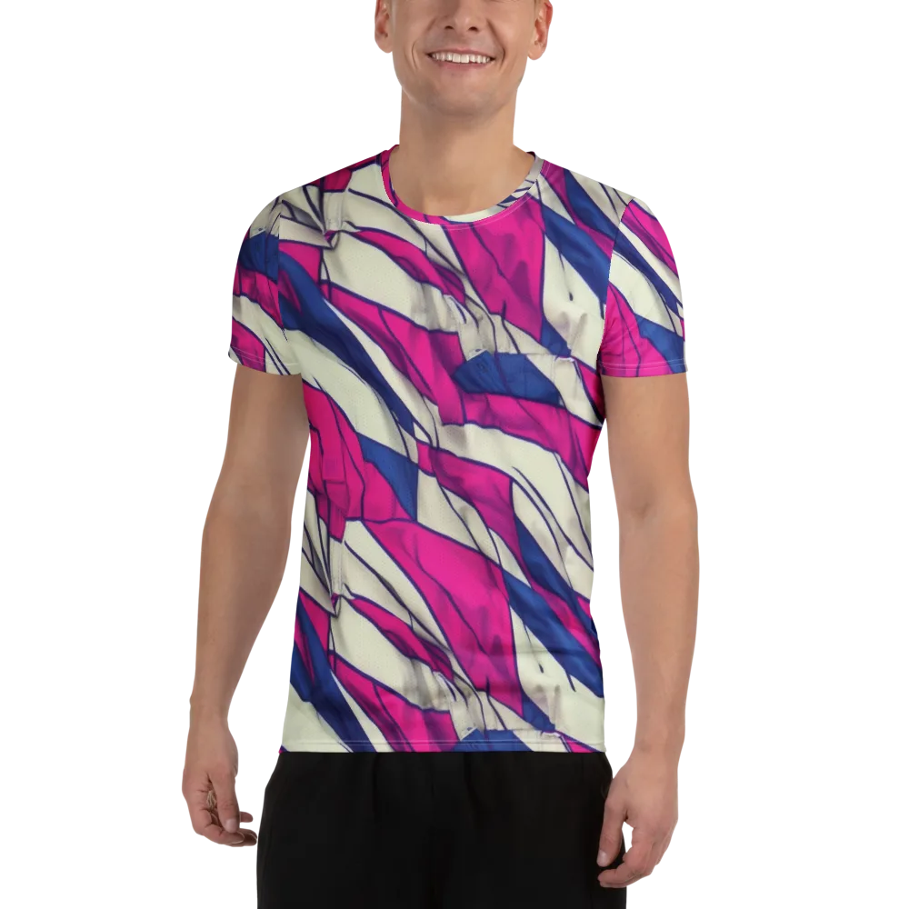 Cobalt Fold on Men's Athletic T-Shirt — Front