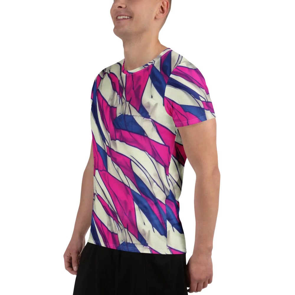 Cobalt Fold on Men's Athletic T-Shirt — Left