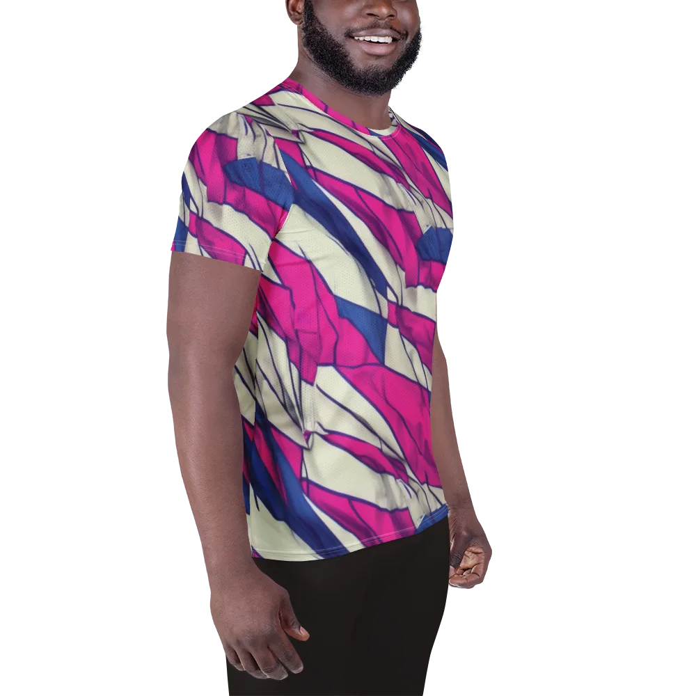 Cobalt Fold on Men's Athletic T-Shirt — Right