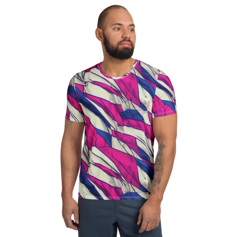 Cobalt Fold on Men's Athletic T-Shirt — Front