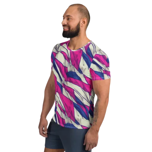 Cobalt Fold on a Men's Athletic T-Shirt