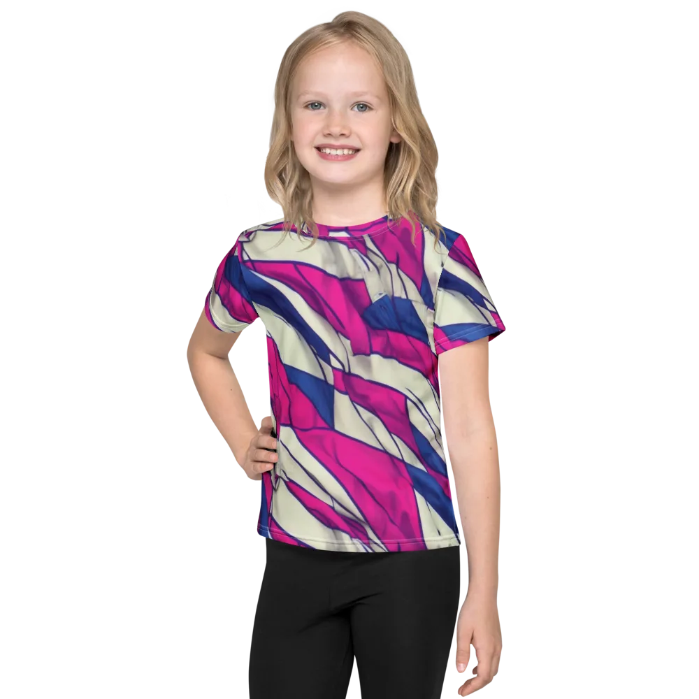 Cobalt Fold on Kids Crew Neck T-Shirt — Front