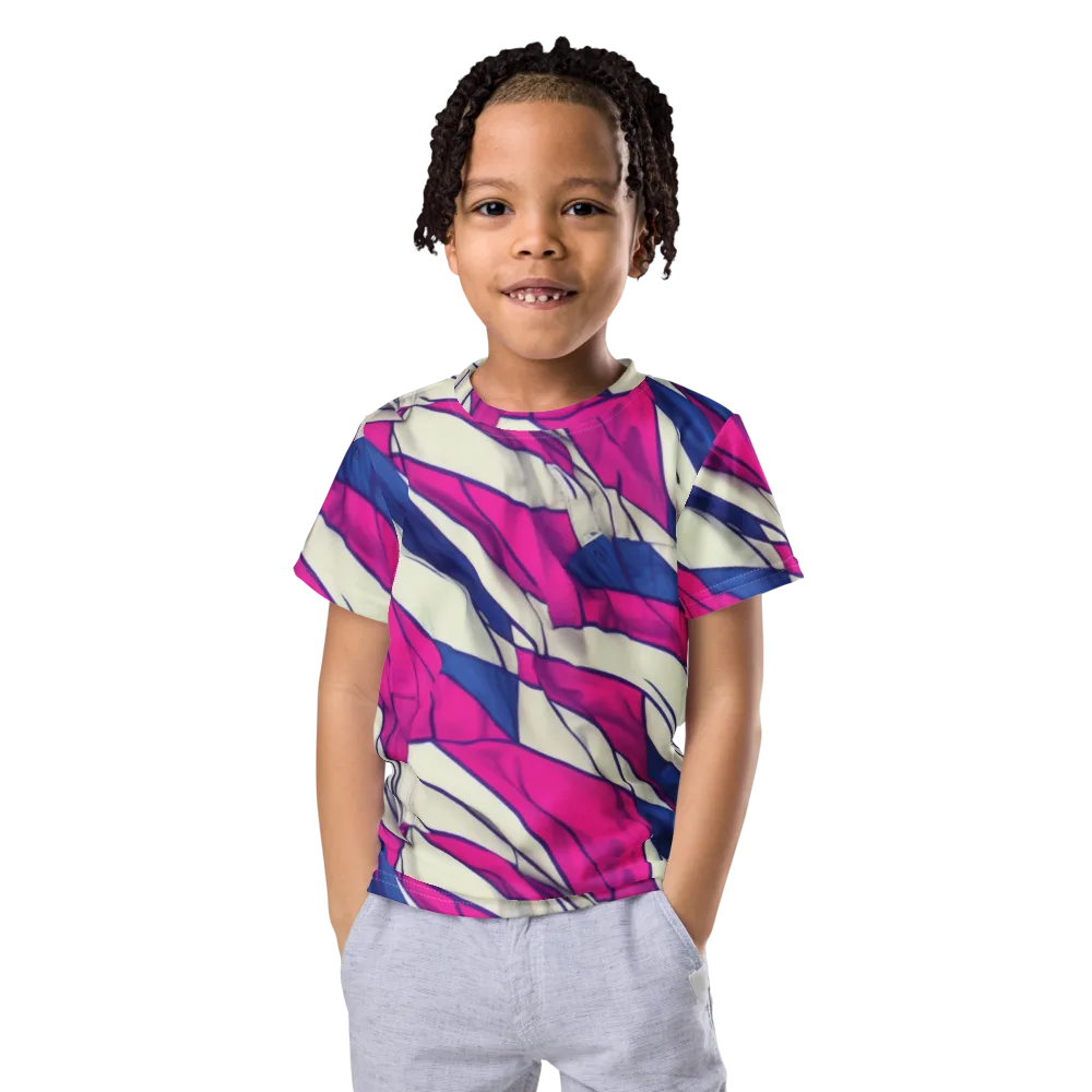 Cobalt Fold on Kids Crew Neck T-Shirt — Front