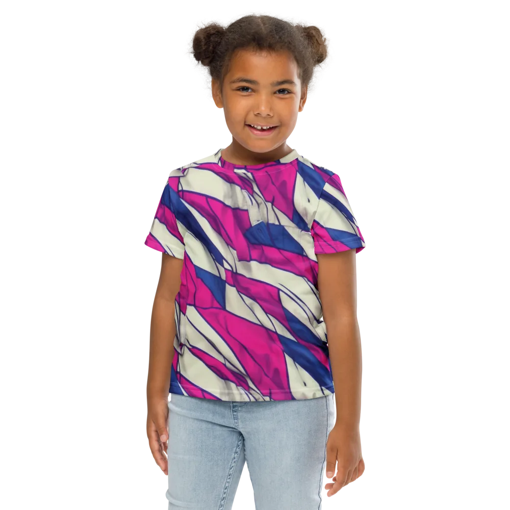 Cobalt Fold on Kids Crew Neck T-Shirt — Front