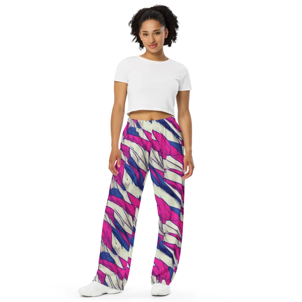 Cobalt Fold on Wide-Leg Pants — Front