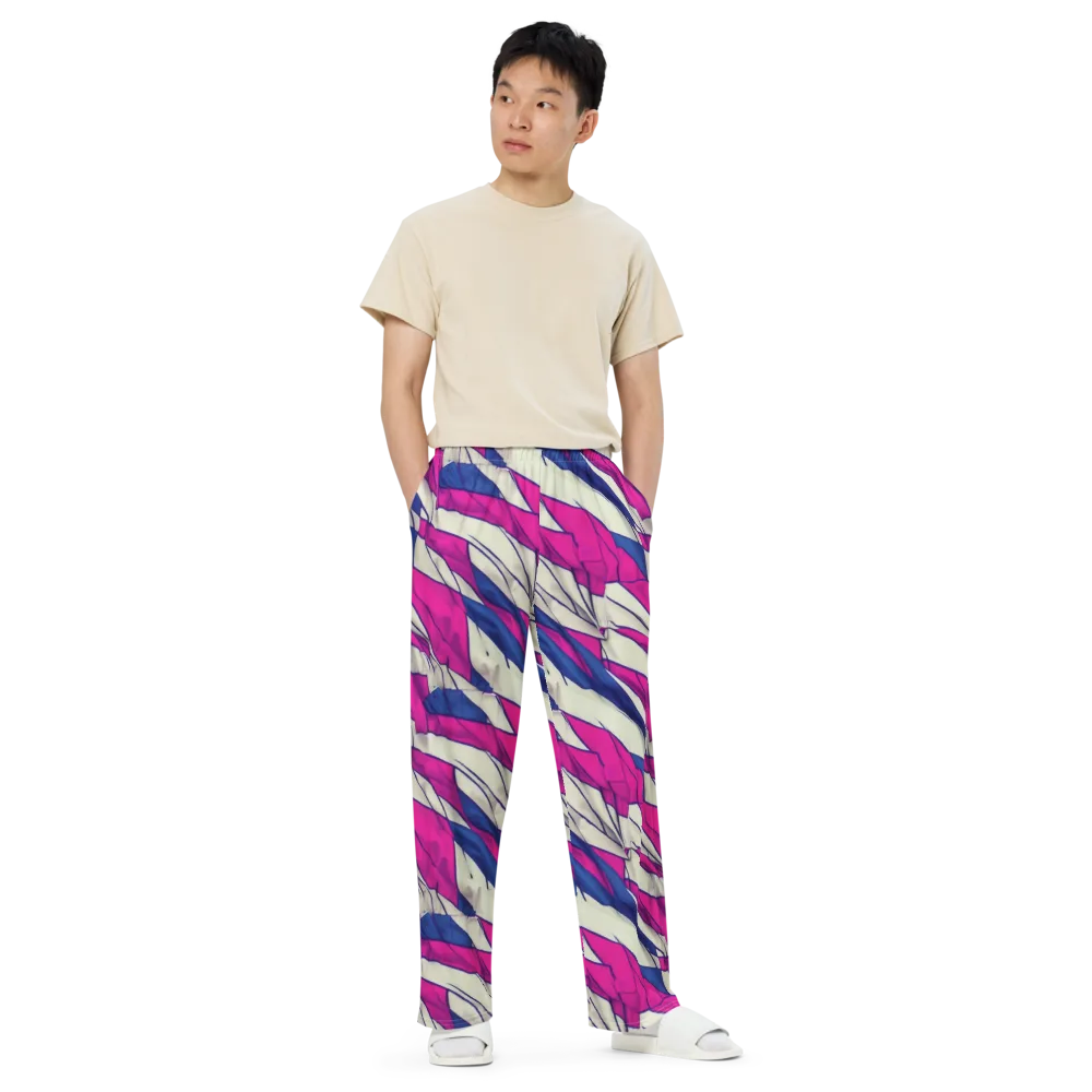 Cobalt Fold on Wide-Leg Pants — Front