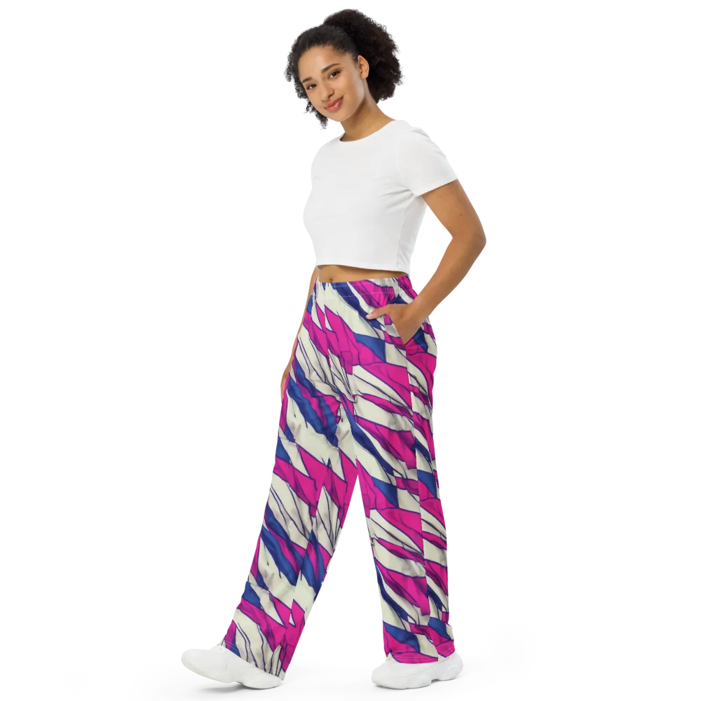 Cobalt Fold on Wide-Leg Pants — Left Front