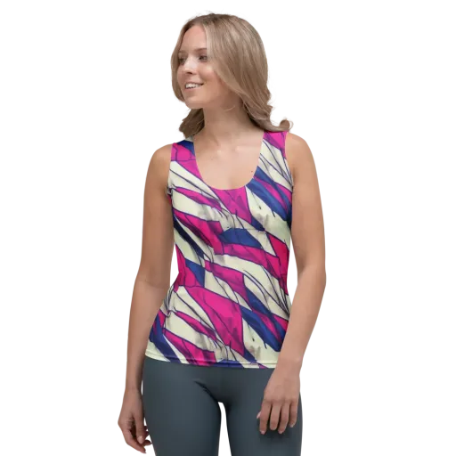 Cobalt Fold on a Women's Tank Top