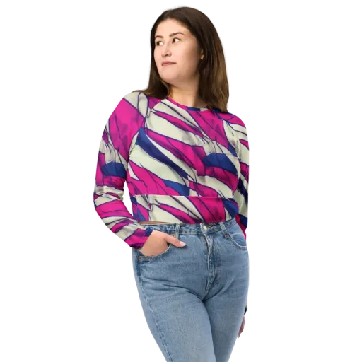 Cobalt Fold on a Long Sleeve Crop Top