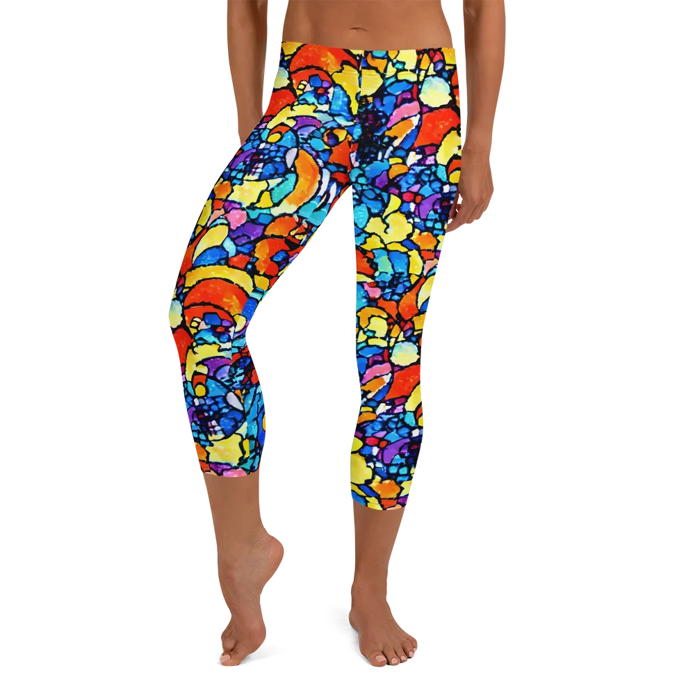 Prism Carnival on Capri Leggings — Front