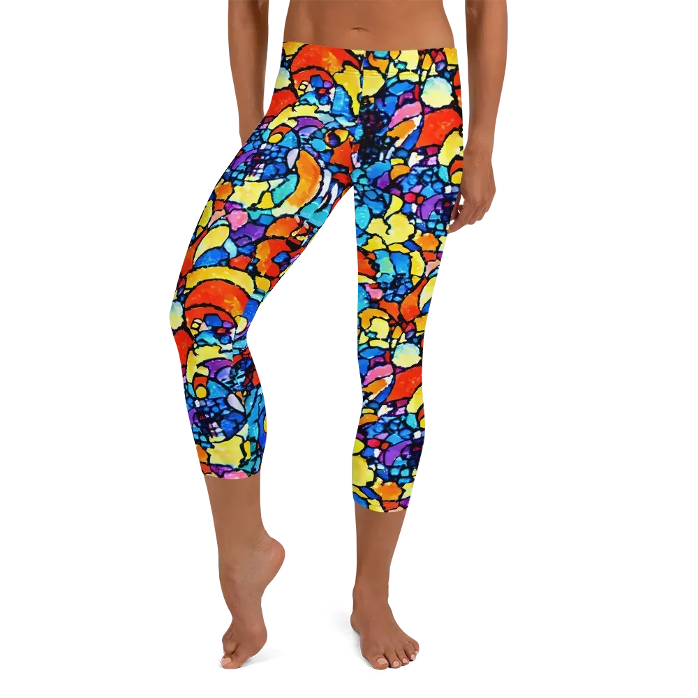 Prism Carnival on Capri Leggings — Front