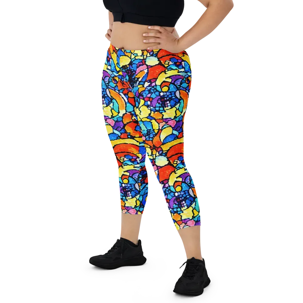 Prism Carnival on Capri Leggings — Front