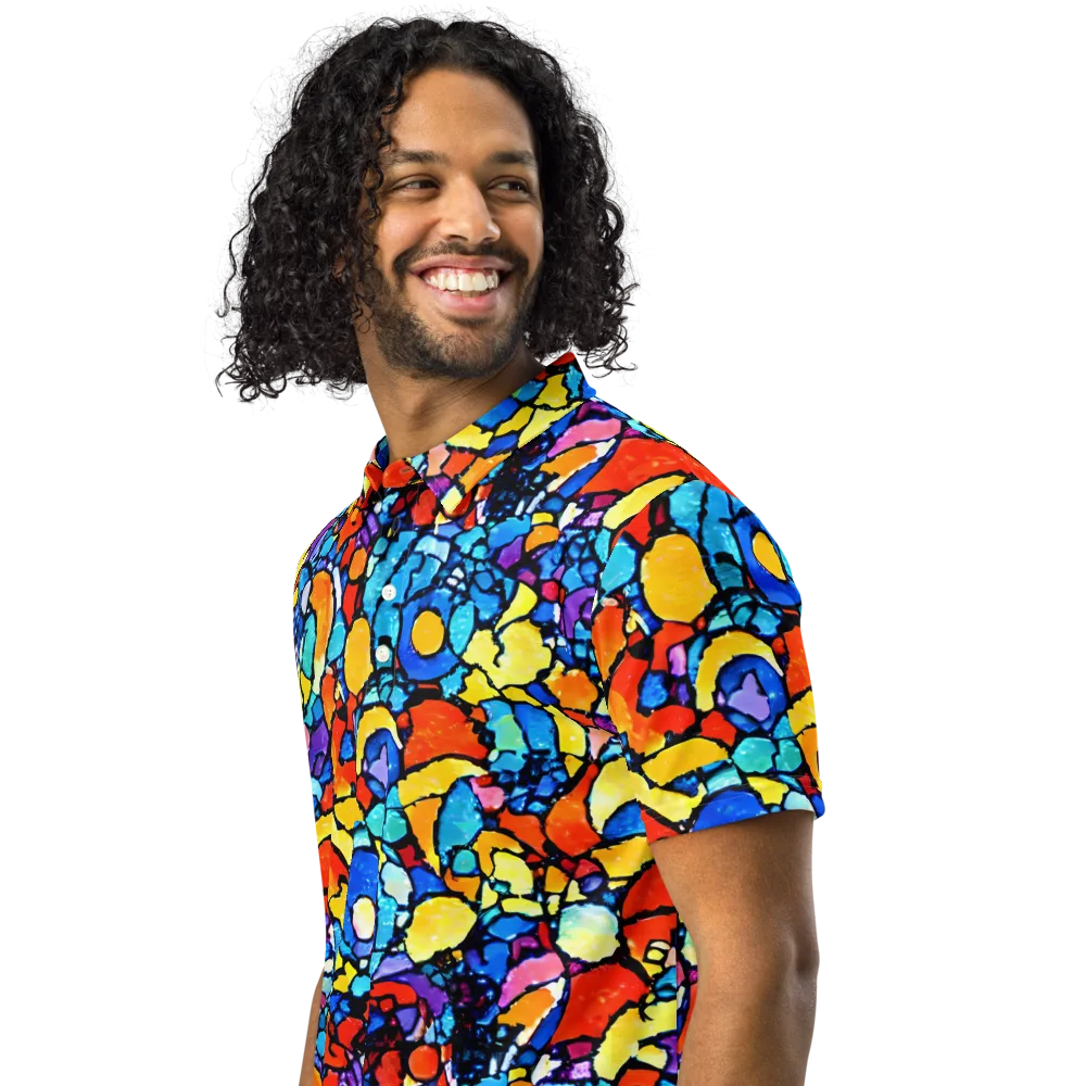 Prism Carnival on Men's Slim Fit Polo Shirt — Left Front