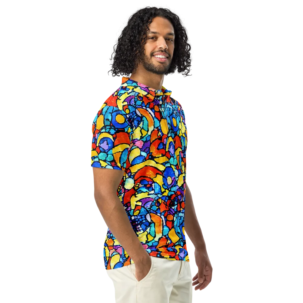 Prism Carnival on Men's Slim Fit Polo Shirt — Right Front