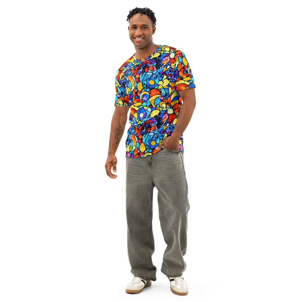 Prism Carnival on Men's Cotton Crew Neck T-Shirt — Front