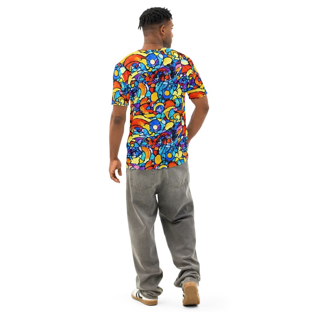 Prism Carnival on Men's Cotton Crew Neck T-Shirt — Back