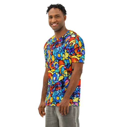 Prism Carnival on a Men's Cotton Crew Neck T-Shirt