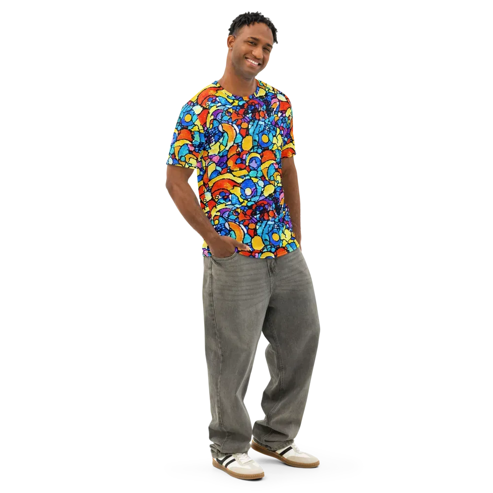 Prism Carnival on Men's Cotton Crew Neck T-Shirt — Right Front