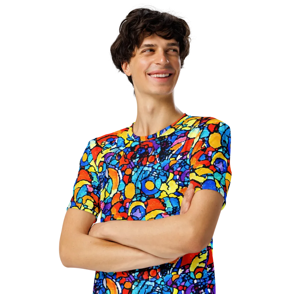 Prism Carnival on Men's Crew Neck T-Shirt — Left Front