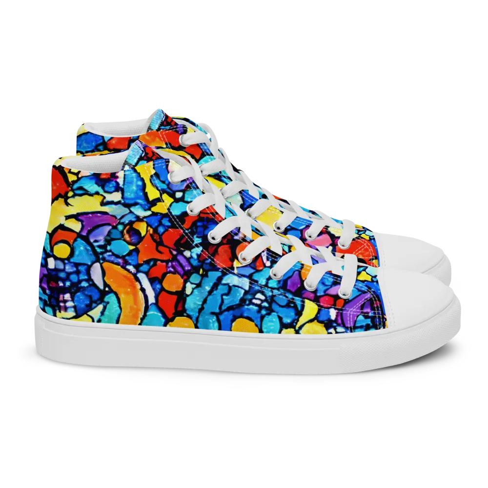 Prism Carnival on Women's High Top Canvas Shoes — Right