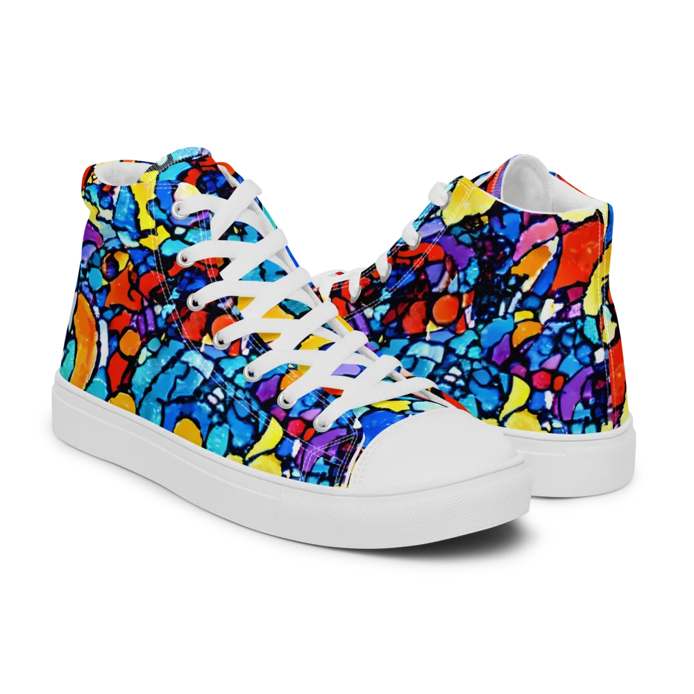 Prism Carnival on Women's High Top Canvas Shoes — Right