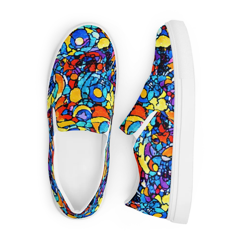 Prism Carnival on Men's Slip-On Canvas Shoes — Front