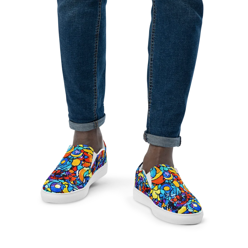 Prism Carnival on Men's Slip-On Canvas Shoes — Front