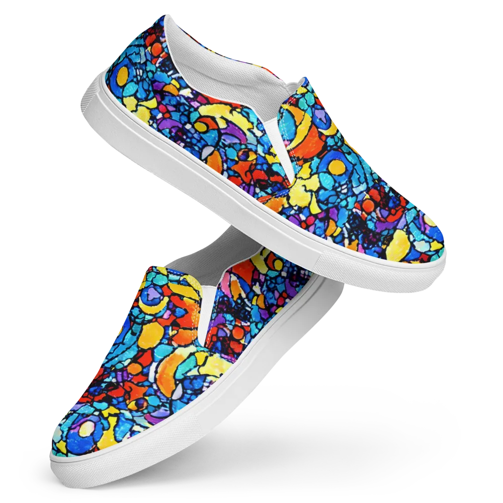 Prism Carnival on Women's Slip-On Canvas Shoes — Front