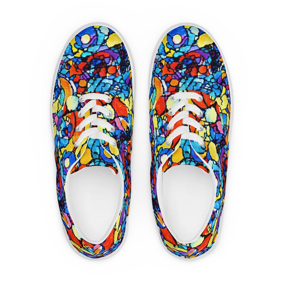 Prism Carnival on Men's Lace-Up Canvas Shoes — Front