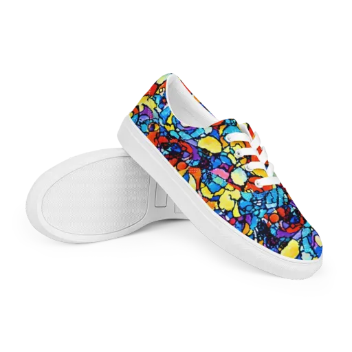 Prism Carnival on a Men's Lace-Up Canvas Shoes