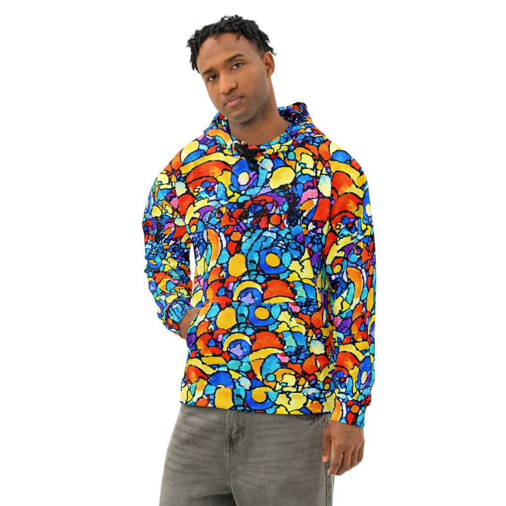 Prism Carnival on Cotton Hoodie — Left Front