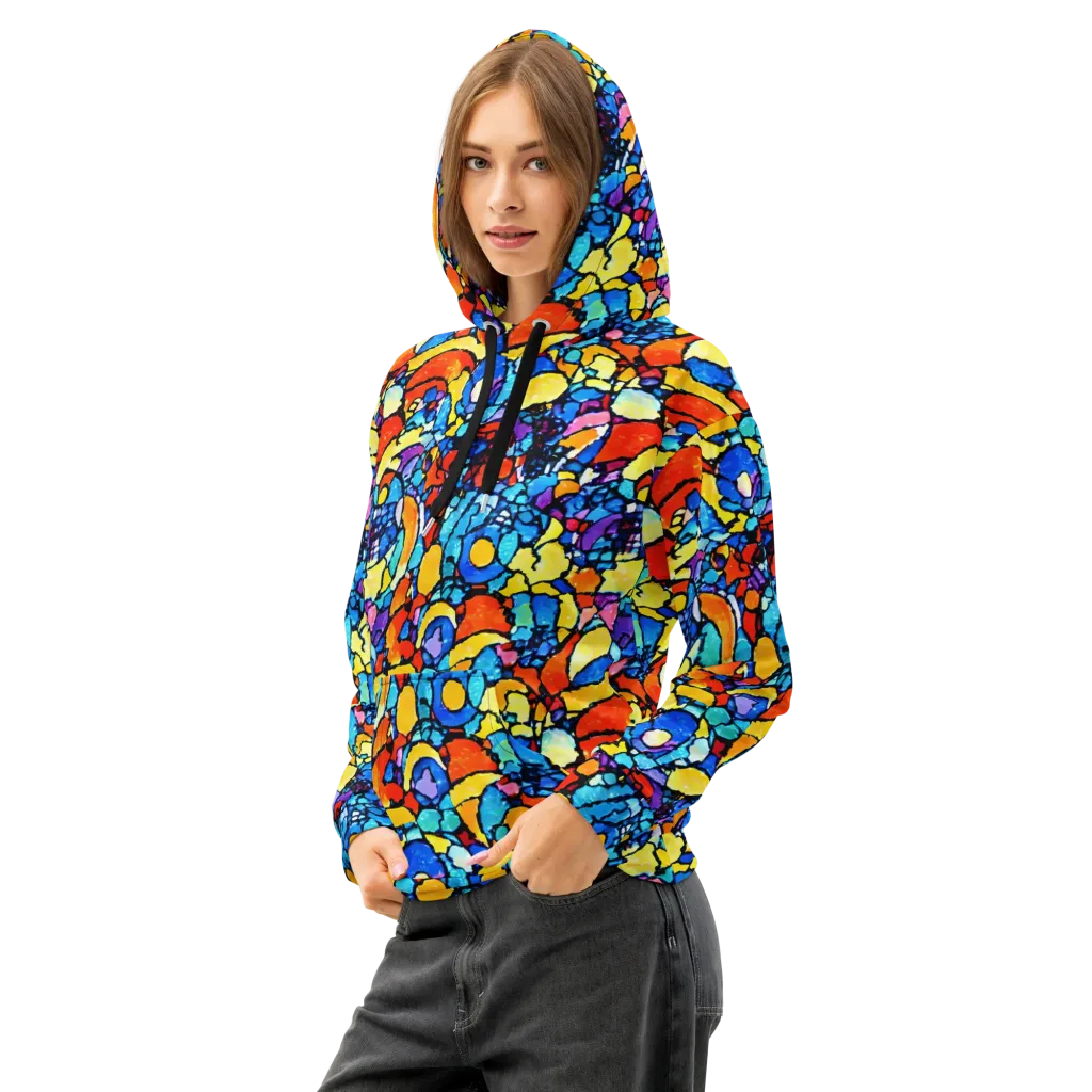 Prism Carnival on Cotton Hoodie — Left Front